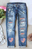 Just BE. Synz US Flag Distressed Straight Jeans