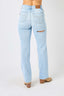 Just BE. Judy Blue  High Waist Distressed Straight Jeans