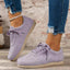 BE. Suede Lace-Up Flat Sneakers
