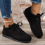 BE. Suede Lace-Up Flat Sneakers