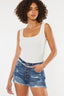 Just BE. Kady Distressed Button Fly Denim Shorts