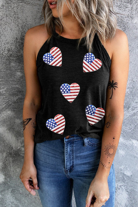 Just BE.SYN  Heart US Flag Tank