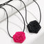 BE. Faux  Leather Rope Rose Necklace