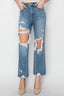 Just BE. RISEN High Rise Distressed Crop Straight Jeans